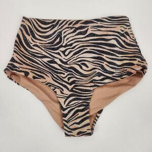 L*Space Portia Bikini Bottom Animal Print Size Small Full Bottom